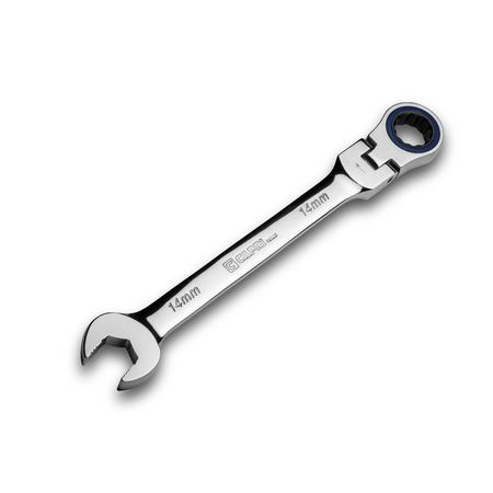 CAPRI TOOLS 100-Tooth 14 mm Flex-Head Ratcheting Combination Wrench 11546